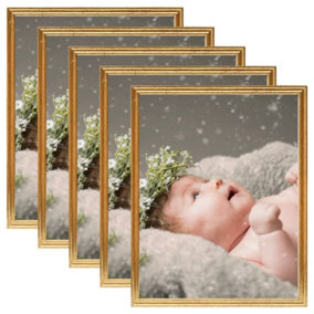 Berkfield Photo Frames Collage 5 pcs for Wall or Table Gold 70x90 cm MDF