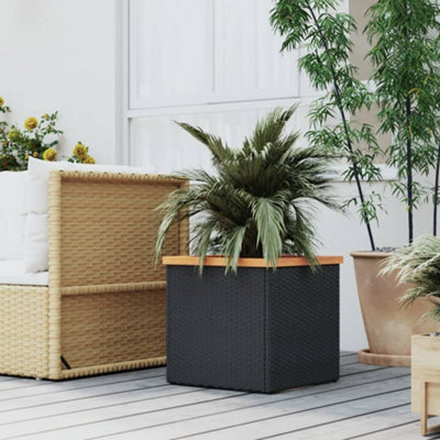 Berkfield Planter Black 40x40x40 cm Poly Rattan