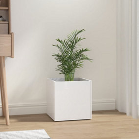 Berkfield Planter Box High Gloss White 40x40x40 cm Engineered Wood