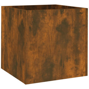 Berkfield Planter Box Smoked Oak 40x40x40 cm Engineered Wood