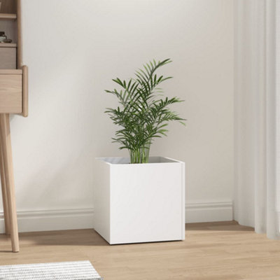 Berkfield Planter Box White 40x40x40 cm Engineered Wood