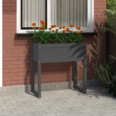 Berkfield Planter Grey 78x40x81 cm Solid Wood Pine