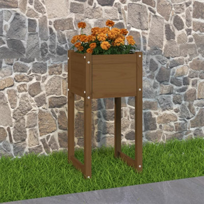 Berkfield Planter Honey Brown 40x40x81 cm Solid Wood Pine