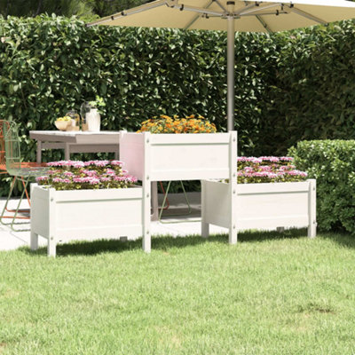 Berkfield Planter White 178.5x44x75 cm Solid Wood Pine