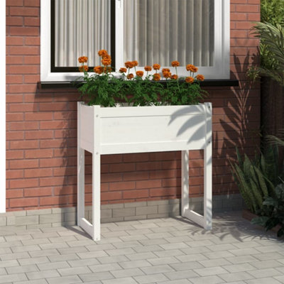 Berkfield Planter White 78x40x81 cm Solid Wood Pine