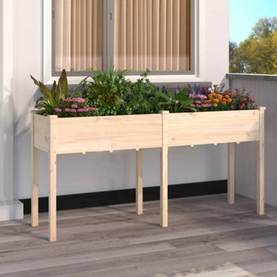 Berkfield Planter with Liner 161x45x76 cm Solid Wood Fir