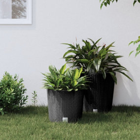 Berkfield Planter with Removable Inner Anthracite 15 / 15.3 L PP Rattan