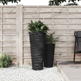 Berkfield Planter with Removable Inner Anthracite 18/45 L PP Grooved Look