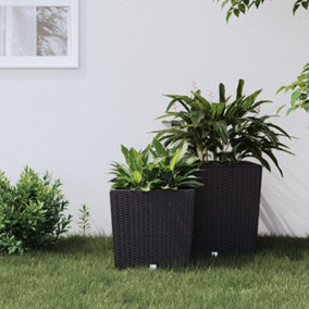 Berkfield Planter with Removable Inner Anthracite 21 / 32 L PP Rattan