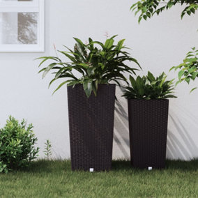 Berkfield Planter with Removable Inner Brown 21 / 49 L PP Rattan