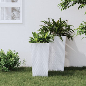Berkfield Planter with Removable Inner White 11 / 26.5 L PP Rattan