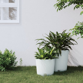 Berkfield Planter with Removable Inner White 15 / 15.3 L PP Rattan