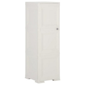 Berkfield Plastic Cabinet 40x43x125 cm Wood Design White