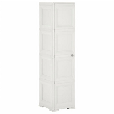 Berkfield Plastic Cabinet 40x43x164 cm Wood Design White DIY at B Q