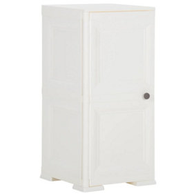 Berkfield Plastic Cabinet 40x43x85.5 cm Wood Design White