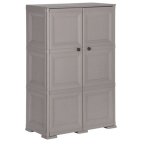 Berkfield Plastic Cabinet 79x43x125 cm Wood Design Grey