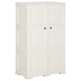Berkfield Plastic Cabinet 79x43x125 cm Wood Design White