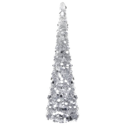 Berkfield Pop-up Artificial Christmas Tree Silver 150 Cm PET | DIY At B&Q