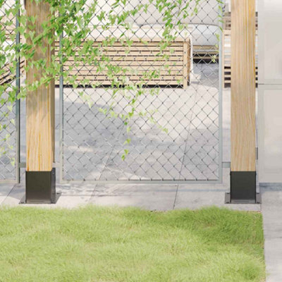 Berkfield Post Bases Square 12 pcs Anthracite 101x101 mm Powder-coated ...