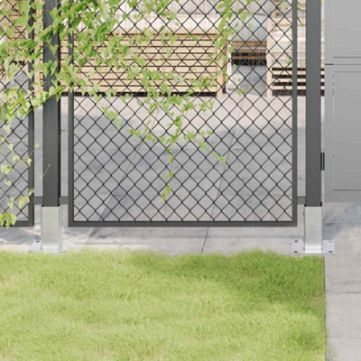 Berkfield Post Bases Square 12 pcs Silver 61x61 mm Galvanised Steel