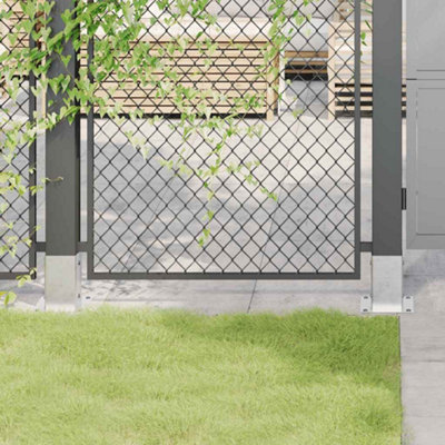 Berkfield Post Bases Square 12 pcs Silver 91x91 mm Galvanised Steel