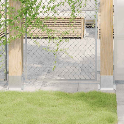 Berkfield Post Bases Square 4 pcs Silver 141x141 mm Galvanised Steel