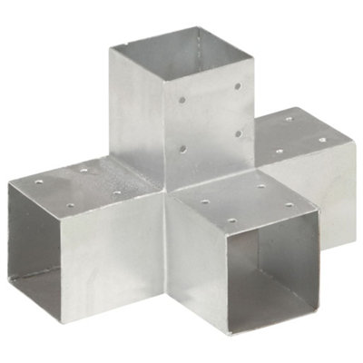Berkfield Post Connector X Shape Galvanised Metal 91x91 mm