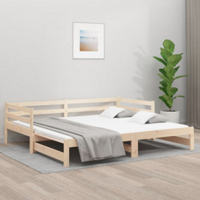 Berkfield Pull-out Day Bed 2x(90x190) cm Solid Wood Pine