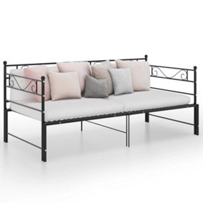 Berkfield Pull-out Sofa Bed Frame Black Metal 90x200 cm