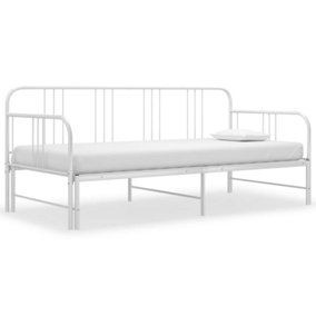 Berkfield Pull-out Sofa Bed Frame White Metal 90x200 cm