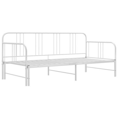 Berkfield Pull-out Sofa Bed Frame White Metal 90x200 cm