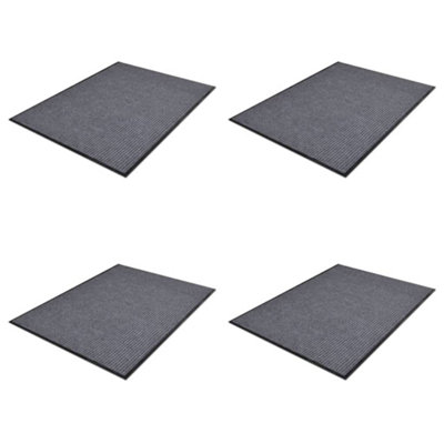 Berkfield PVC Door Mats 4 pcs Grey 90x60 cm