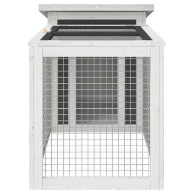 Berkfield Rabbit Hutch Grey 100.5x54x55 cm Solid Wood Pine