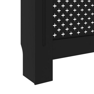 Tidyard Radiator Cover Black 152x19x81 Cm MDF