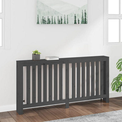 Berkfield Radiator Cover Grey 169x19x84 cm Solid Wood Pine