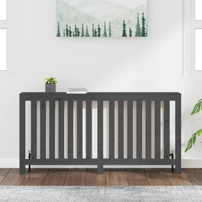 Berkfield Radiator Cover Grey 169x19x84 cm Solid Wood Pine