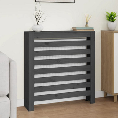 Berkfield Radiator Cover Grey 79.5x19x84 cm Solid Wood Pine Price Comparisons | Compare The Build