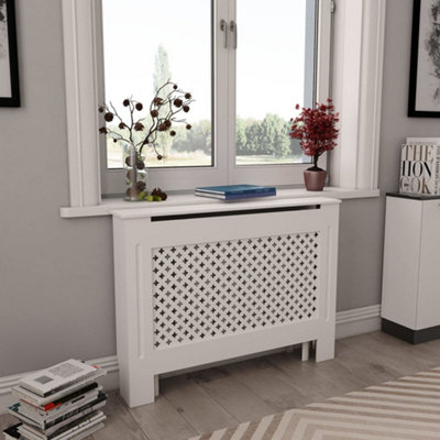 Berkfield Radiator Cover White 112x19x81.5 cm MDF