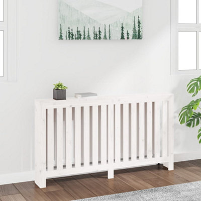 Berkfield Radiator Cover White 153x19x84 cm Solid Wood Pine