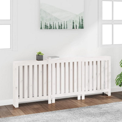 Berkfield Radiator Cover White 210x21x85 cm Solid Wood Pine