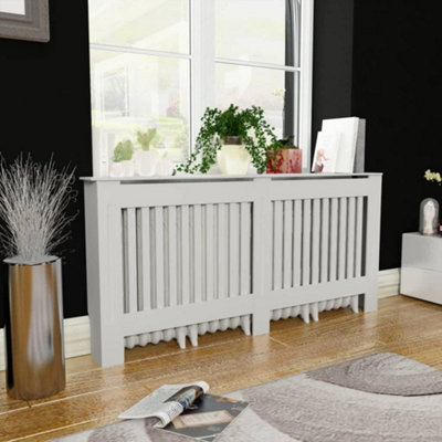 Berkfield Radiator Cover White MDF 172 cm