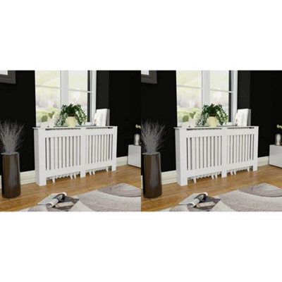 Berkfield Radiator Covers 2 pcs White MDF 152 cm