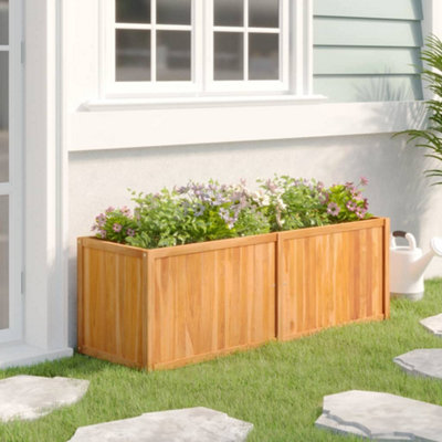 Berkfield Raised Bed 150x50x50 cm Solid Wood Teak