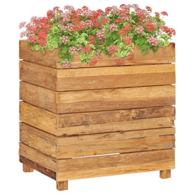 Berkfield Raised Bed 50x40x55 cm Recycled Teak and Steel