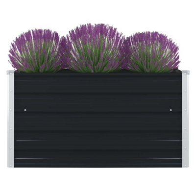 Berkfield Raised Garden Bed 100x100x45 cm Galvanised Steel Anthracite