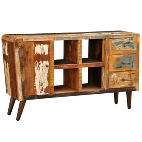 Berkfield Reclaimed Cabinet Solid Wood with 1 Door 4 Shelves 3 Drawers