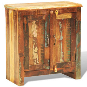Berkfield Reclaimed Cabinet Solid Wood with 2 Doors Vintage