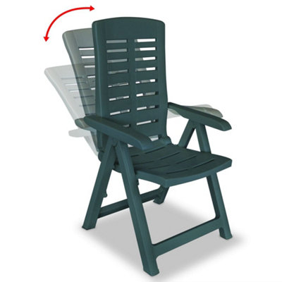 Berkfield Reclining Garden Chairs 2 pcs Plastic Green