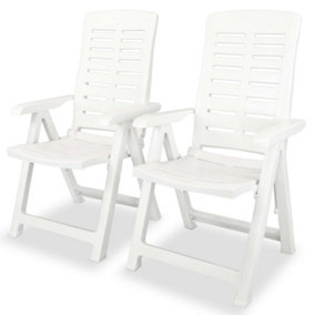 Berkfield Reclining Garden Chairs 2 pcs Plastic White
