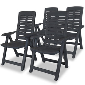 Berkfield Reclining Garden Chairs 4 pcs Plastic Anthracite
